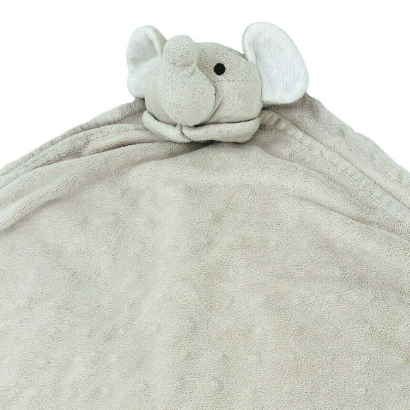 Lovie Elephant Blanket Large Blankie Lovey Minky Dot Gray 25 in Wubbie Security - Picture 2 of 6